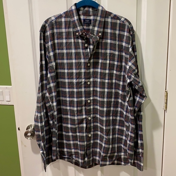 J Crew Heathered Cotton Plaid Button Down Shirt New - Picture 1 of 12